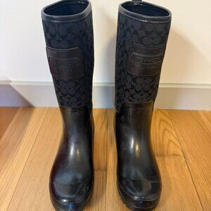 Coach Women's Black Rain Boots